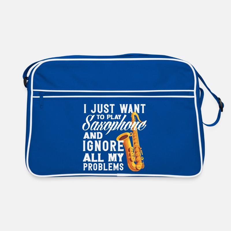Playing the Saxophone Ignoring All Problems Retro Bag