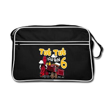 6th Birthday Locomotive - Retro Bag - black/white - Front