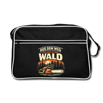 Drôle de tronçonneuse Wooderjack Forester - Sac Retro - noir/blanc - Devant