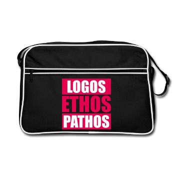 Logos Ethos Pathos Rhetoric Philosophy Student - Retro Bag - black/white - Front