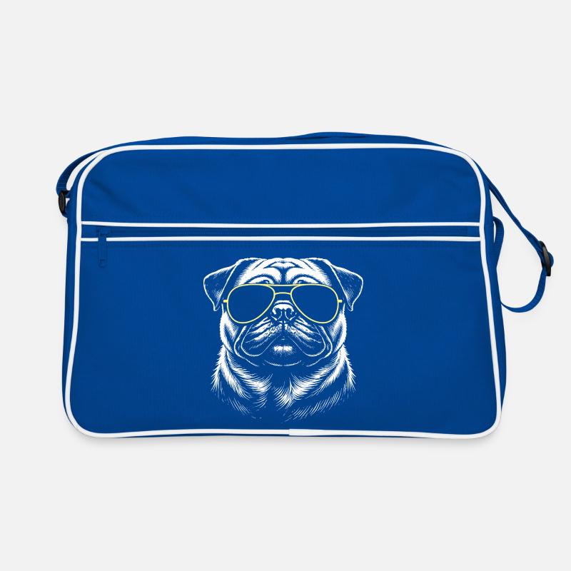 Mops Kopf Retro Tasche