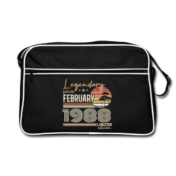 Février 1988 anniversaire 1988 légendes Février - Sac Retro - noir/blanc - Devant