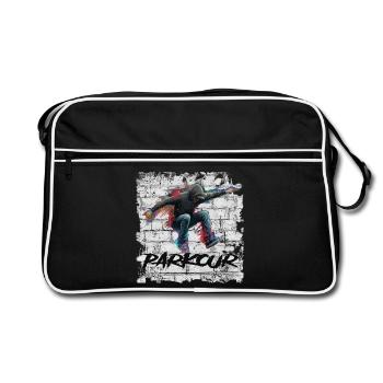 Parkour - Retro Tasche - Schwarz/Weiß - Vorne