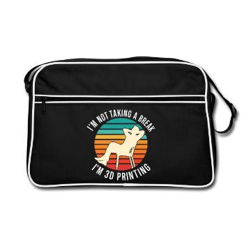 Ich mache keine Pause, ich 3D-drucke komisch. - Retro Tasche - Schwarz/Weiß - Vorne