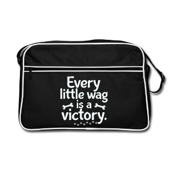 Every Wag Is a Tiny Victory - Retro Bag - black/white - Front