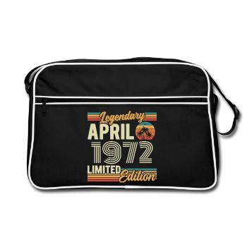 April 1972 54th Anniversary Gift - April 1972 - Retro Bag - black/white - Front
