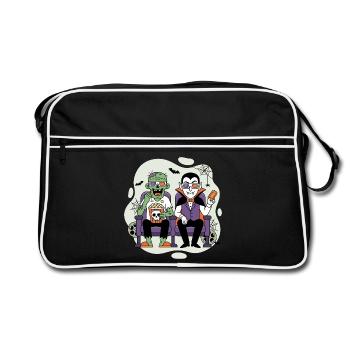 Vampire and Zombie Movie Night - Retro Bag - black/white - Front