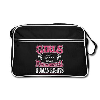 Fundamental Rights Feminist Tee - Retro Bag - black/white - Front