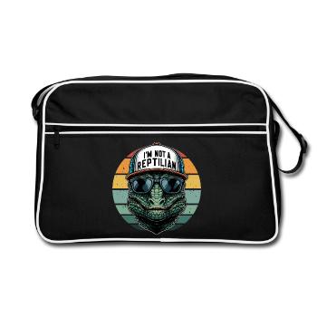 Je ne suis pas un OVNI drôle de Reptilien - Sac Retro - noir/blanc - Devant