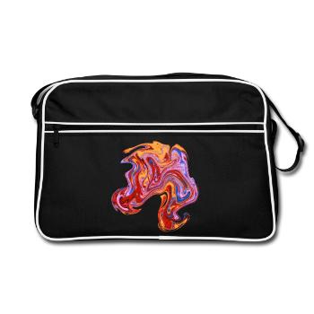 Color swirl neon pattern - Retro Bag - black/white - Front