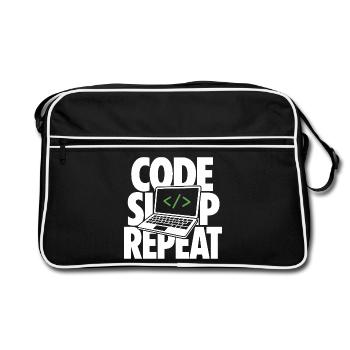 Code Sleep Repeat Programmer - Retro Bag - black/white - Front