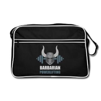 Barbarian Warrior Powerlifting Workout - Retro Bag - black/white - Front