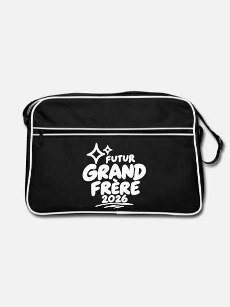 Zukünftiger großer Bruder 2026 - Retro Tasche - Schwarz/Weiß