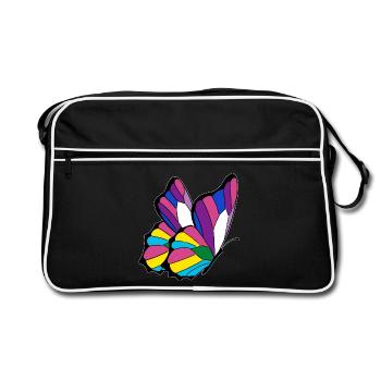 Butterfly pansexual bisexual androgynous - Retro Bag - black/white - Front