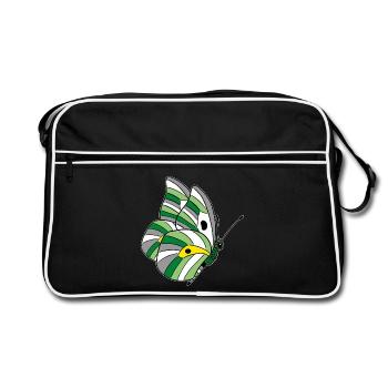 Butterfly androphilia neutrois scoliosexual - Retro Bag - black/white - Front