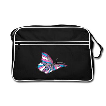 butterfly transgender, bigender, transsexual - Retro Bag - black/white - Front