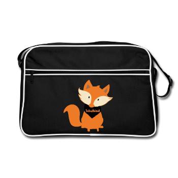 Renard écolier enfant scolarisation - Sac Retro - noir/blanc - Devant