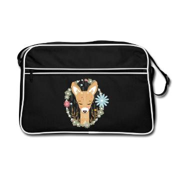 A deer in the forest - Retro Bag - black/white - Front