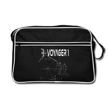 Sonde spatiale voyager 1 blanche - Sac Retro - noir/blanc - Devant