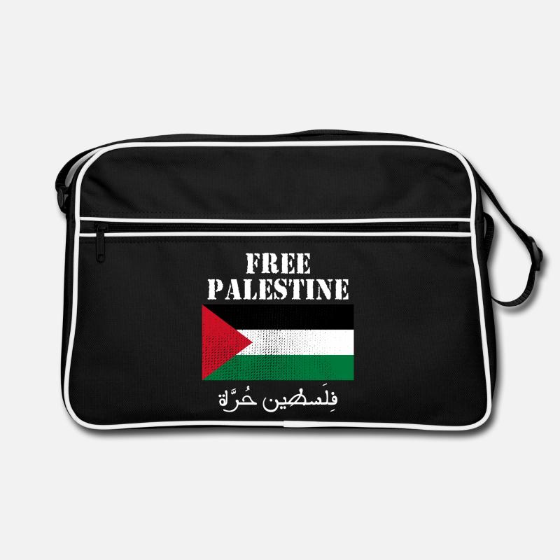 Freie Palästina-Flagge - Retro Tasche - Schwarz/Weiß