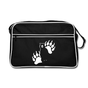 Ours Grizzli - Sac Retro - noir/blanc - Devant