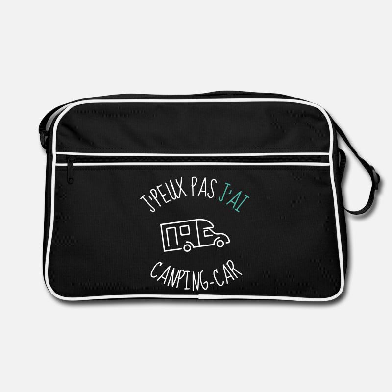 Je peux pas j ai Camping car - Sac Retro - noir/blanc