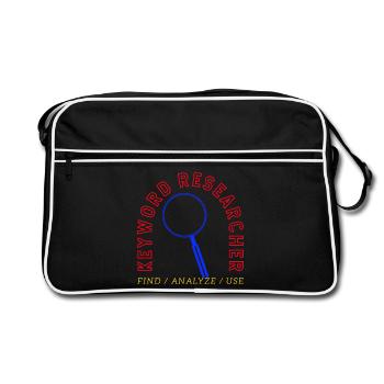 Recherche de mots-clés Logo de la loupe - Sac Retro - noir/blanc - Devant