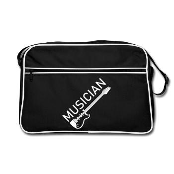 musicien musicien musicien eGuitar Band Logo icône - Sac Retro - noir/blanc - Devant