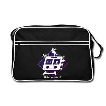 Schiefe Bahn - Retro Tasche - Schwarz/Weiß - Vorne