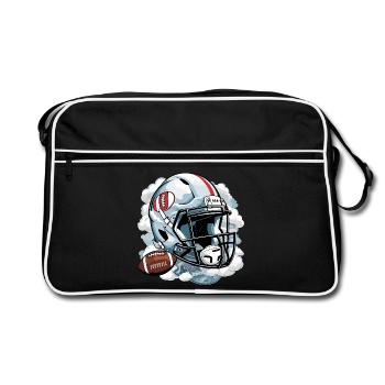 American Football - Retro Tasche - Schwarz/Weiß - Vorne