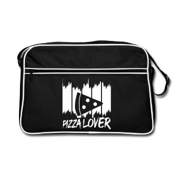 Funny Pizza Lover - Retro Bag - black/white - Front