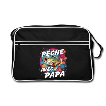 Pêche avec papa - Sac Retro - noir/blanc - Devant