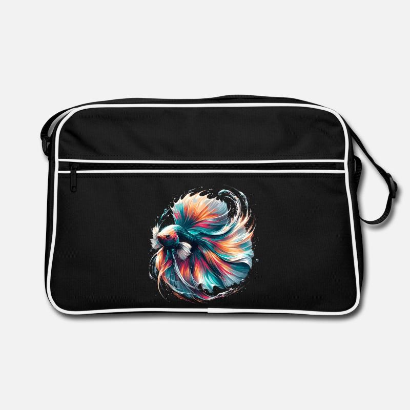 Betta Splendens Lumineux, Coloré Sac Retro