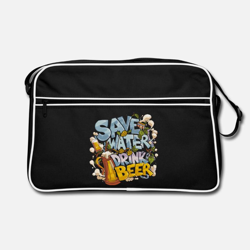 Save Water Drink Beer Biertrinker Retro Tasche