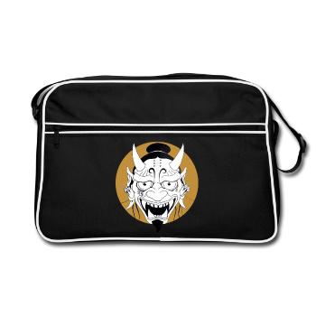 Oni Maske  - Retro Tasche - Schwarz/Weiß - Vorne