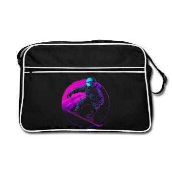 Snowboarder Illustration - Retro Bag - black/white - Front
