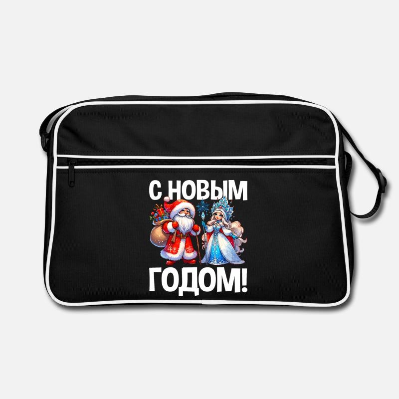 Ded Moroz Snegurotschka russischer Weihnachtsmann Retro Tasche