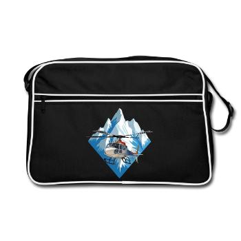 Hélicoptères en opérations hivernales - Sac Retro - noir/blanc - Devant