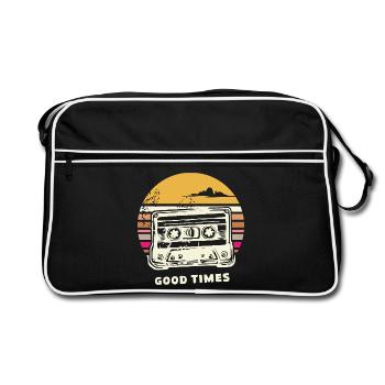 Vieille cassette rétro – Mixtape Memories vintage - Sac Retro - noir/blanc - Devant