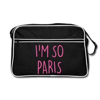 JE SUIS TELLEMENT PARIS - Sac Retro - noir/blanc - Devant