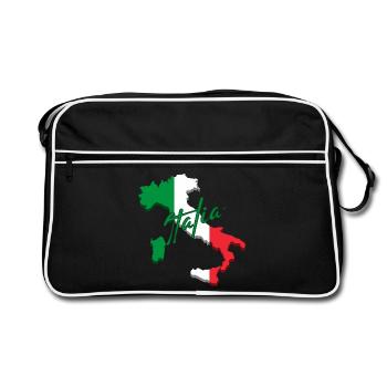 Drapeau de l’Italie, fierté italienne - Sac Retro - noir/blanc - Devant