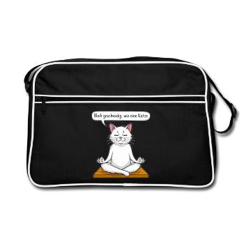 Cat Meditation - Retro Bag - black/white - Front