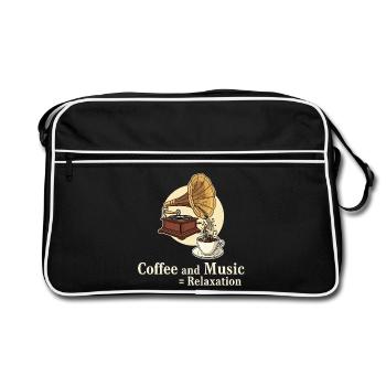 Coffee and Music = Relaxation - Retro Tasche - Schwarz/Weiß - Vorne