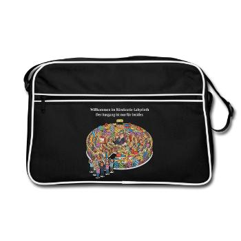 Bureaucracy labyrinth - Retro Bag - black/white - Front