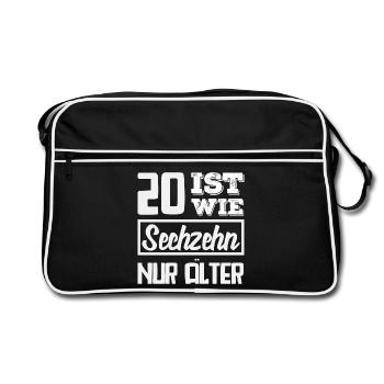 Funny 20th Birthday Gift - Retro Bag - black/white - Front