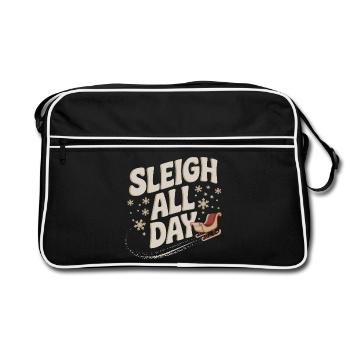 Traîneau toute la journée Vintage Snowflakes - Sac Retro - noir/blanc - Devant