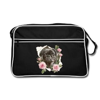 Fleurs de carlin vintage - Sac Retro - noir/blanc - Devant