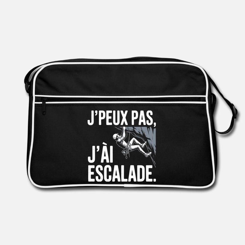 j'peux pas j'ai escalade - Sac Retro - noir/blanc