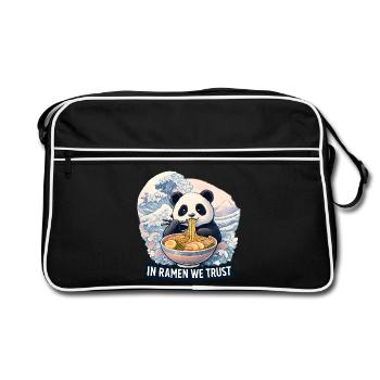 Panda Ramen Noodle Bowl - Retro Bag - black/white - Front