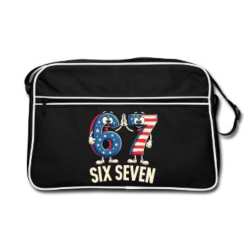 US Flag 67 Memes Six Seven - Sac Retro - noir/blanc - Devant